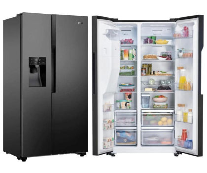 Lodówka Side by Side GORENJE NRS9EVB No Frost 179,3cm Czarna Podajnik Wody Kostkarka